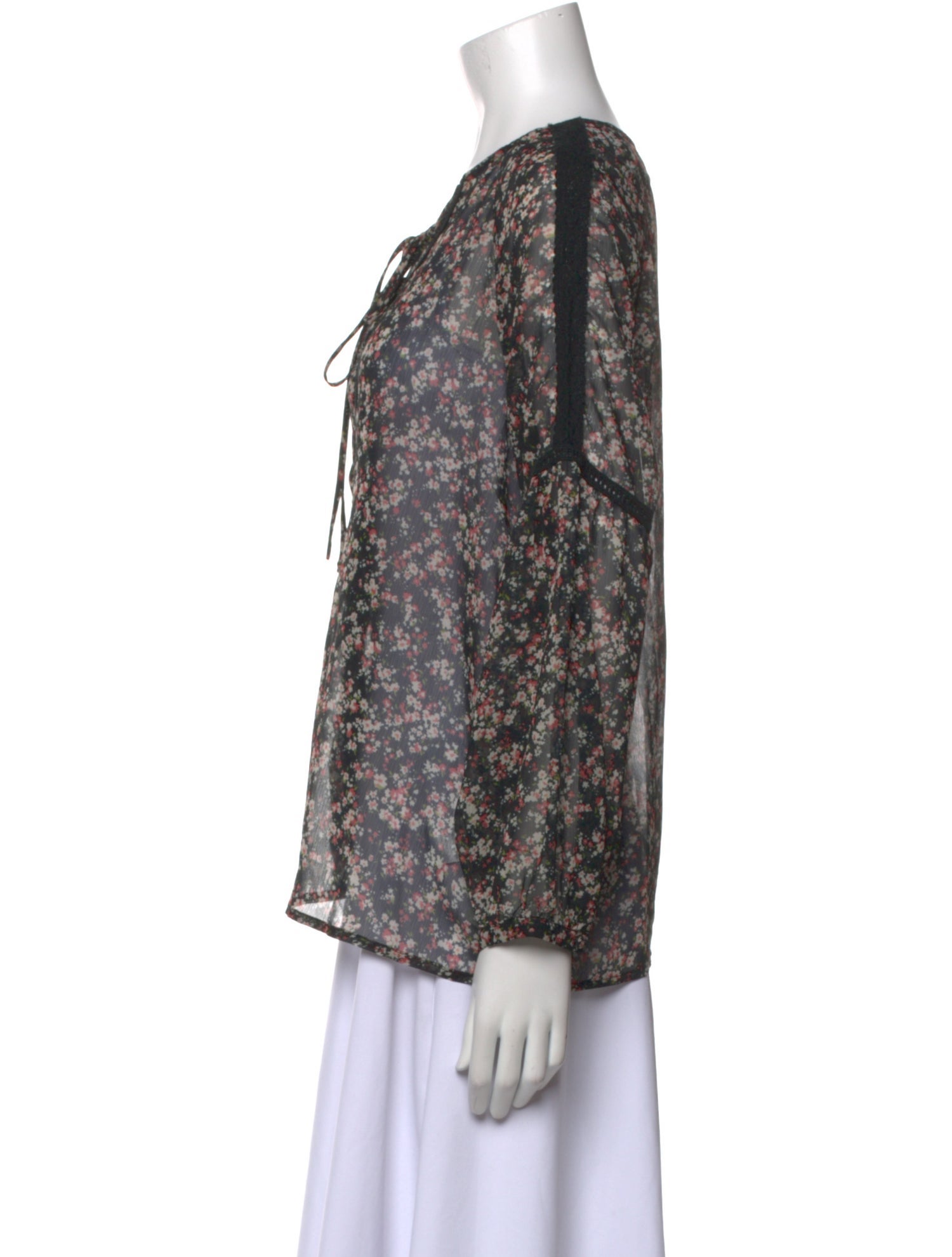 Barney's New York Floral Print V-Neck Blouse