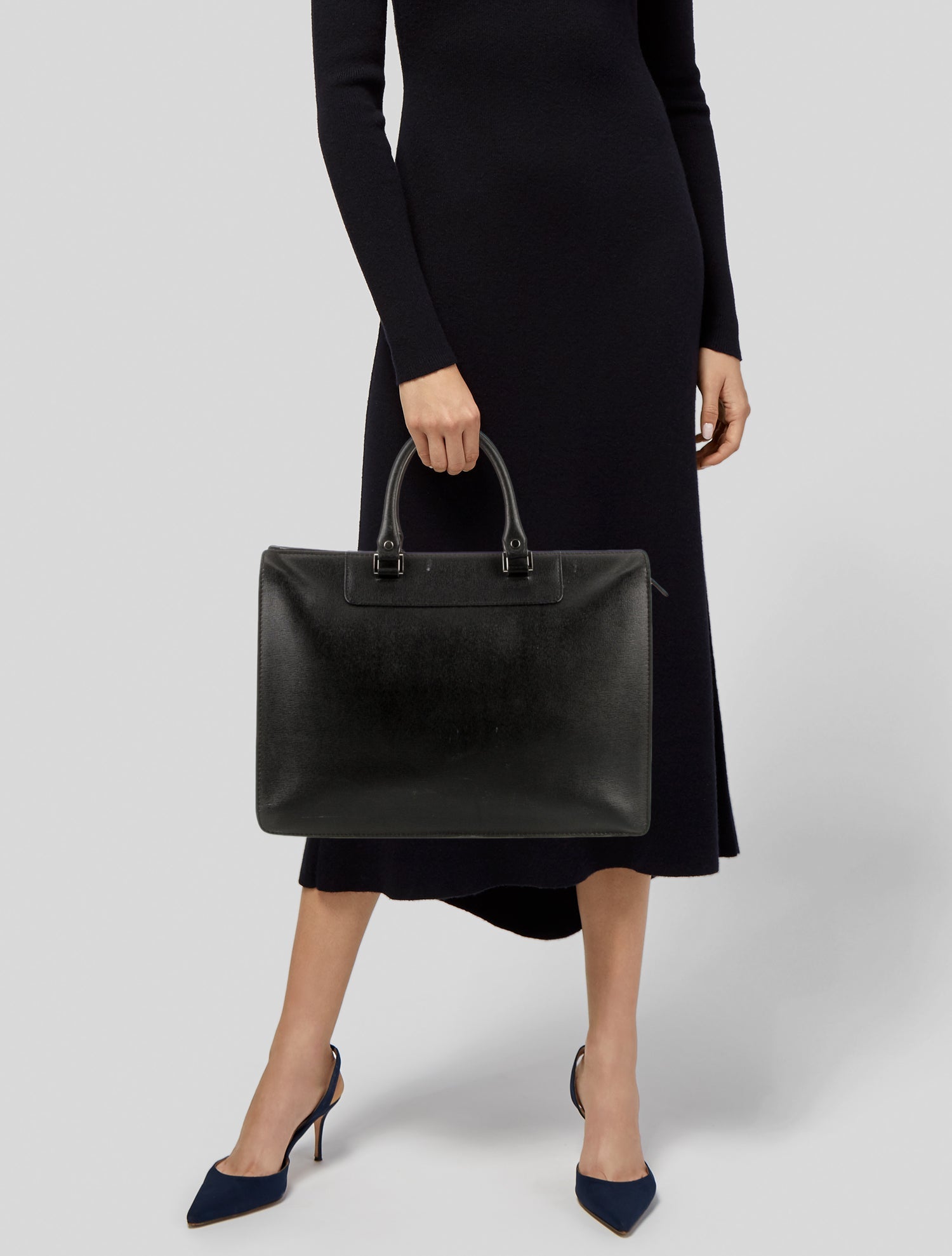 Barney's New York Leather Briefcase