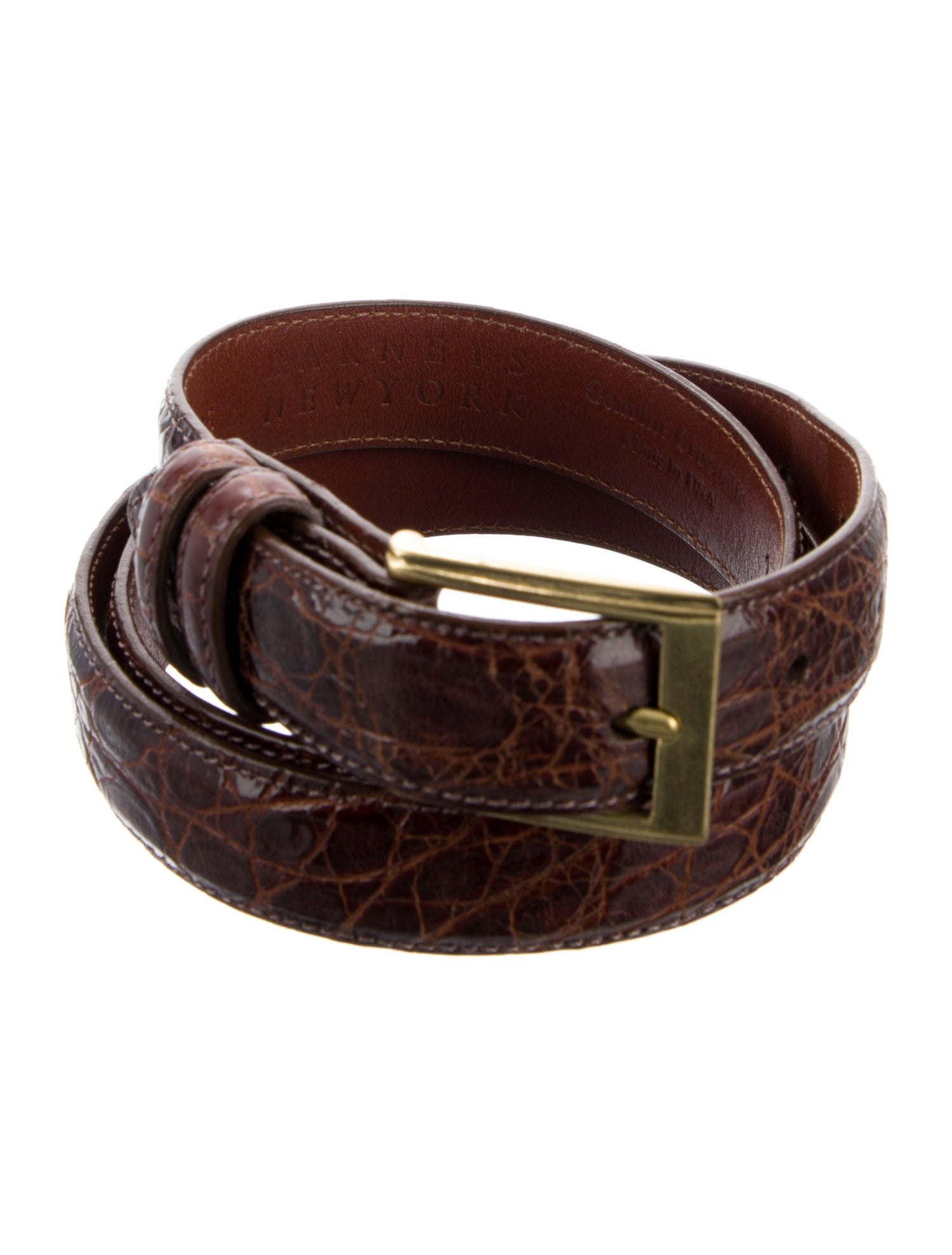 Barney's New York Skinny Crocodile Belt