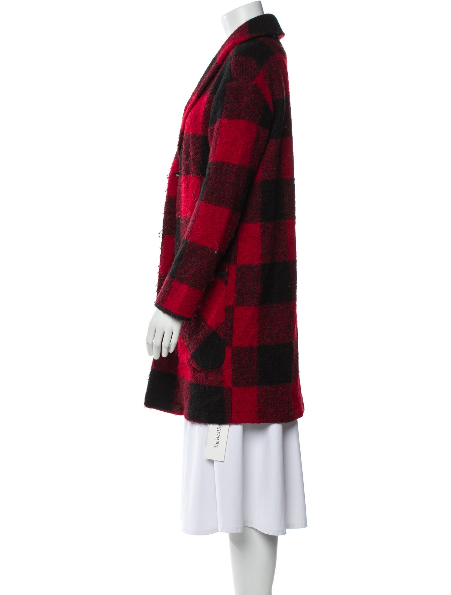 Barney's New York Plaid Print Coat