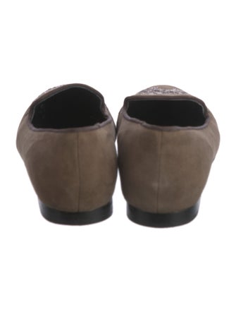 Barney's New York Suede Floral Print Loafers