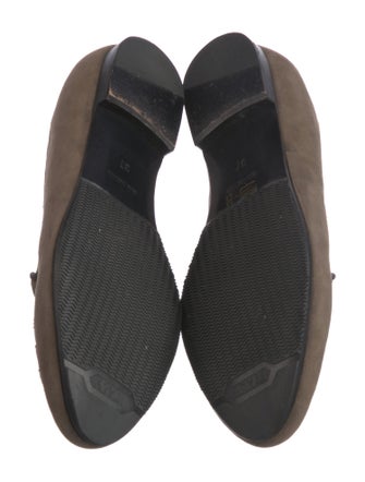 Barney's New York Suede Floral Print Loafers