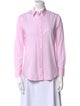 Barney's New York Striped Three-Quarter Sleeve Button-Up Top