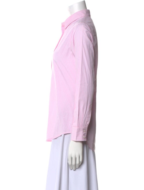 Barney's New York Striped Three-Quarter Sleeve Button-Up Top