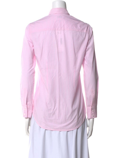 Barney's New York Striped Three-Quarter Sleeve Button-Up Top