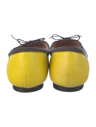 Barney's New York Leather Grosgrain Trim Ballet Flats