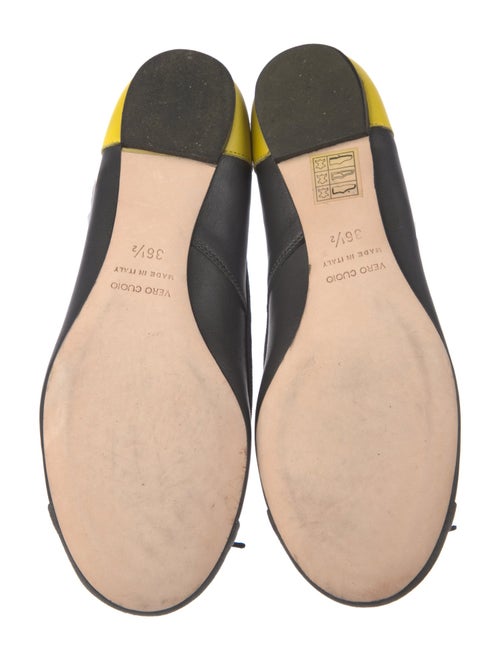 Barney's New York Leather Grosgrain Trim Ballet Flats