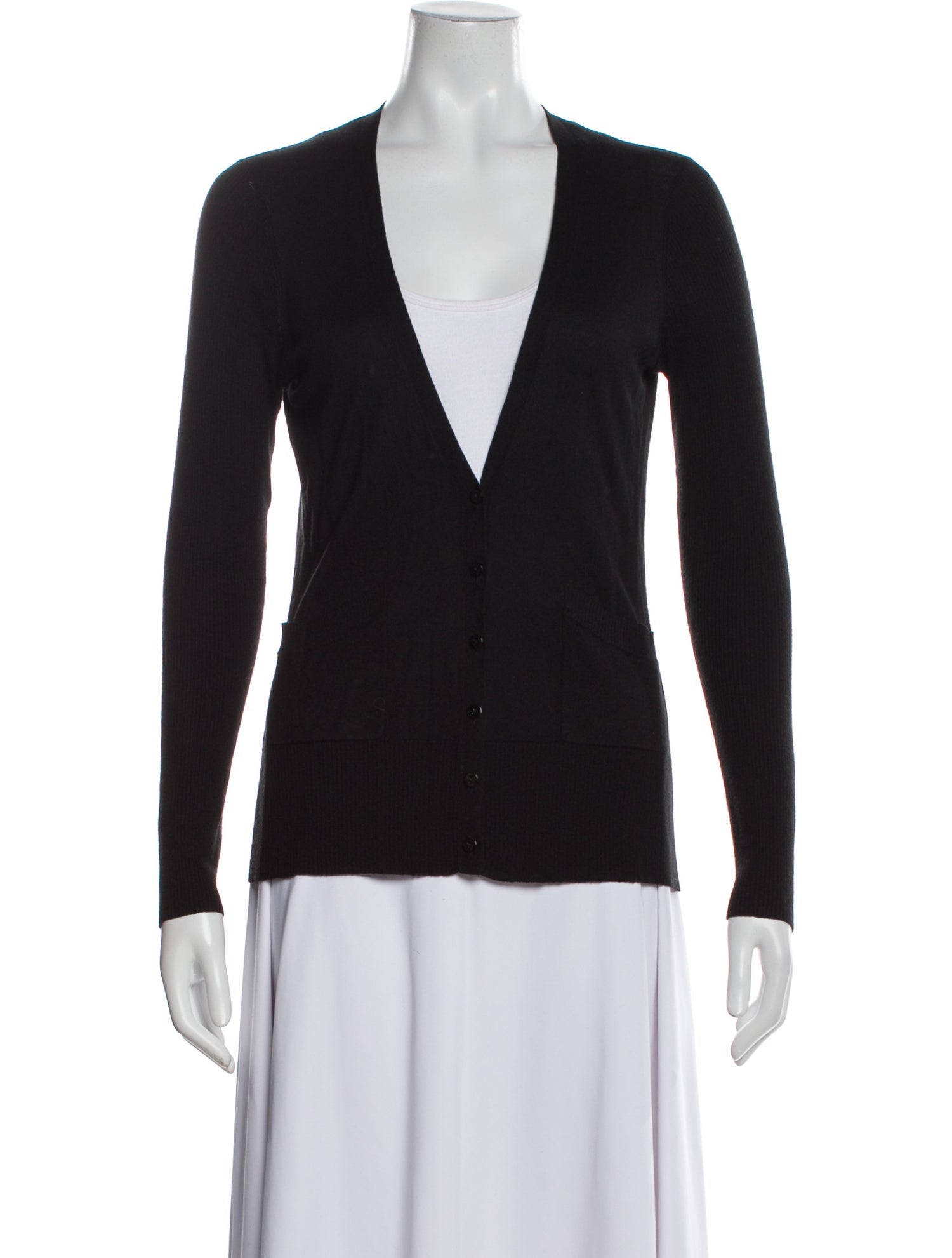 Barney's New York Silk Plunge Neckline Sweater