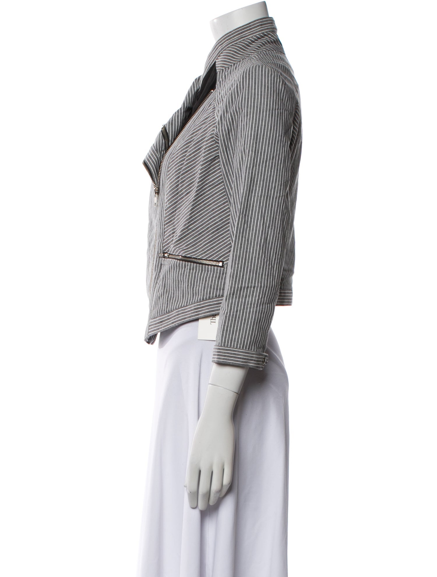 Barney's New York Striped Biker Jacket