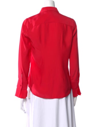 Barney's New York Silk Long Sleeve Button-Up Top