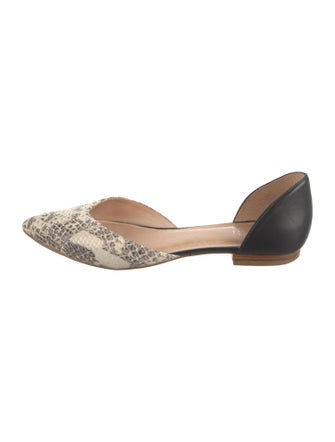 Barney's New York Leather Animal Print D'Orsay Flats