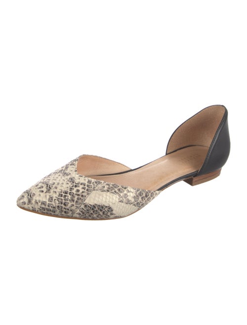 Barney's New York Leather Animal Print D'Orsay Flats
