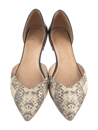 Barney's New York Leather Animal Print D'Orsay Flats