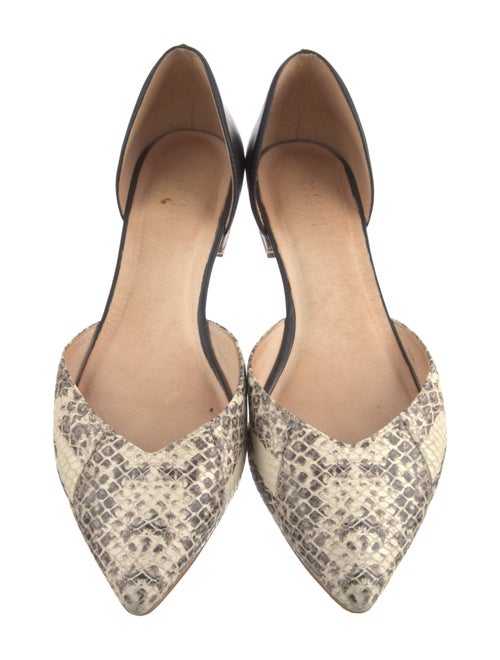 Barney's New York Leather Animal Print D'Orsay Flats