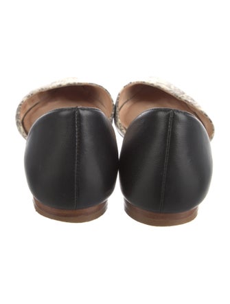 Barney's New York Leather Animal Print D'Orsay Flats