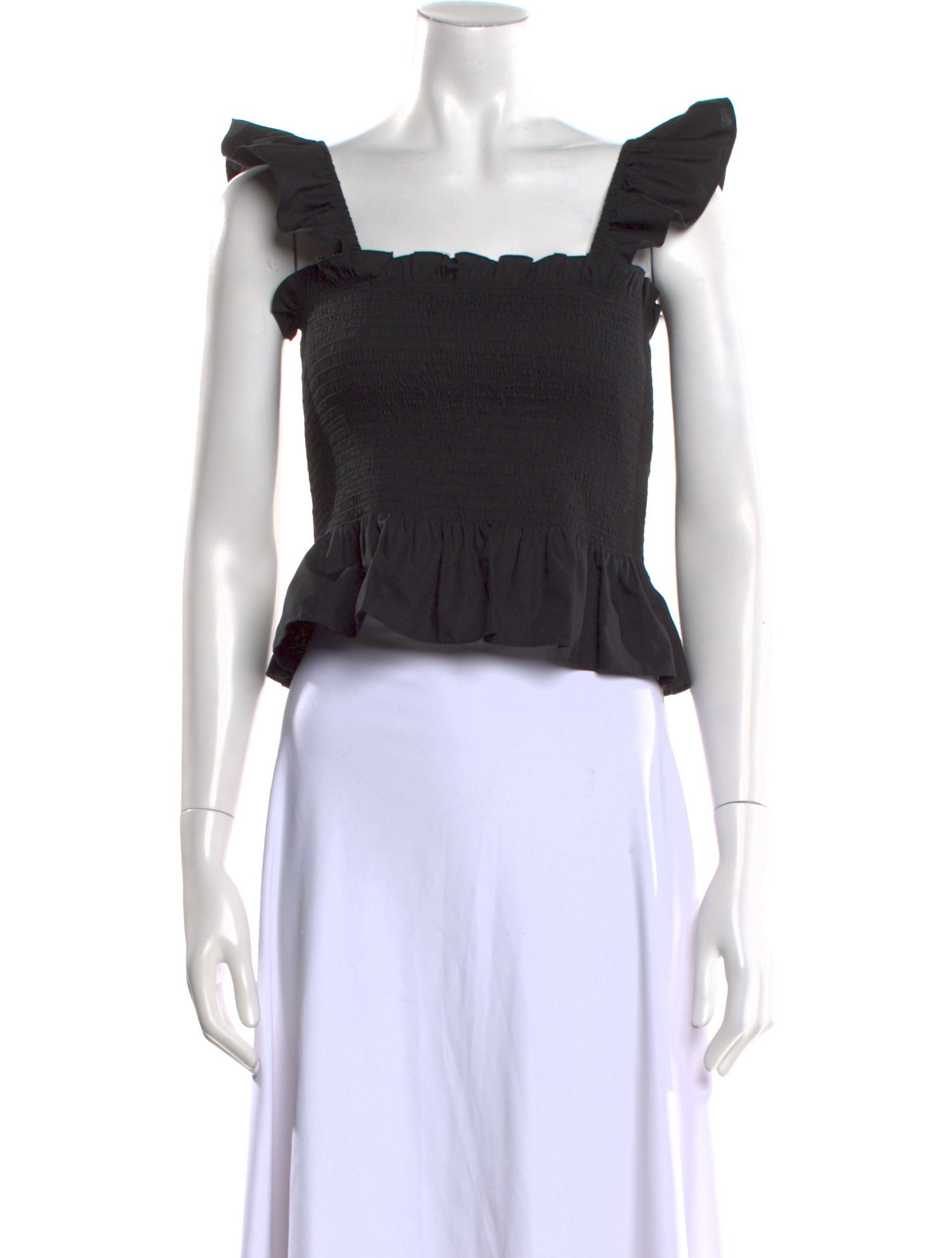 Barney's New York Square Neckline Short Sleeve Crop Top