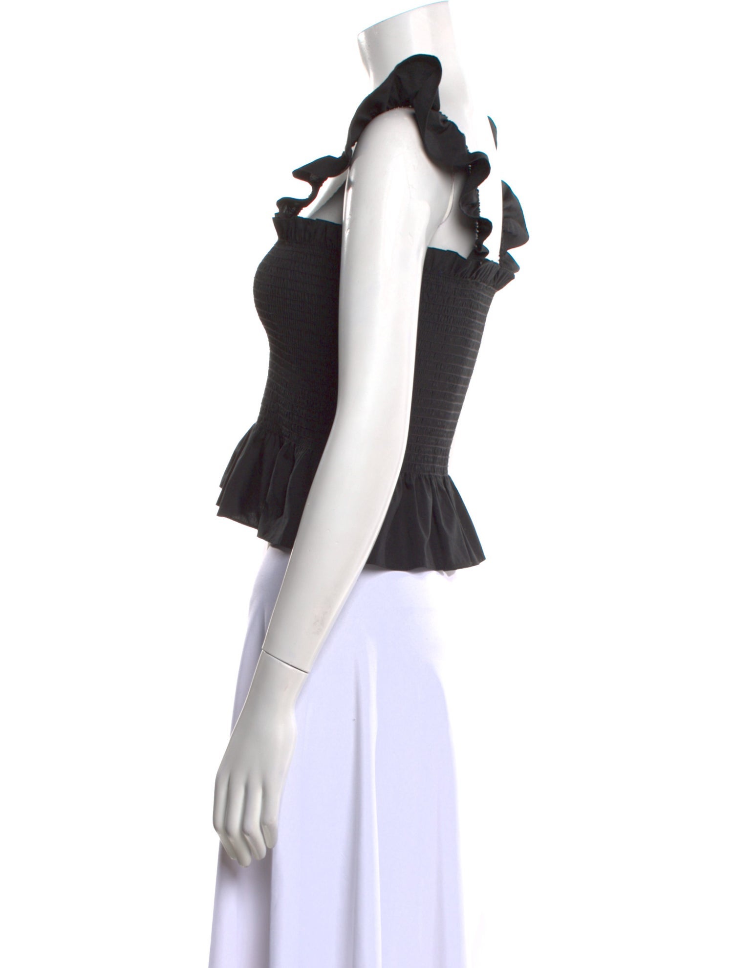 Barney's New York Square Neckline Short Sleeve Crop Top