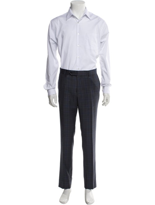 Barney's New York Wool Plaid Print Two-Piece Suit