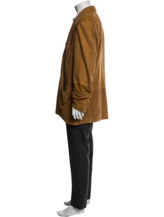 Barney's New York Leather Overcoat