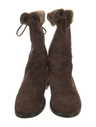 Barney's New York Suede Fur Trim Rain Boots