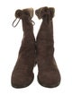 Barney's New York Suede Fur Trim Rain Boots