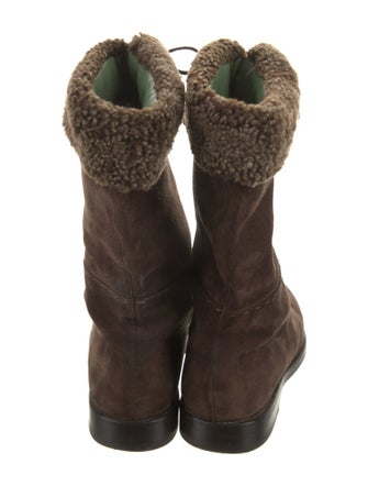 Barney's New York Suede Fur Trim Rain Boots
