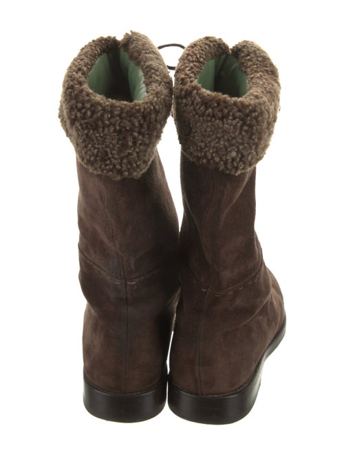 Barney's New York Suede Fur Trim Rain Boots