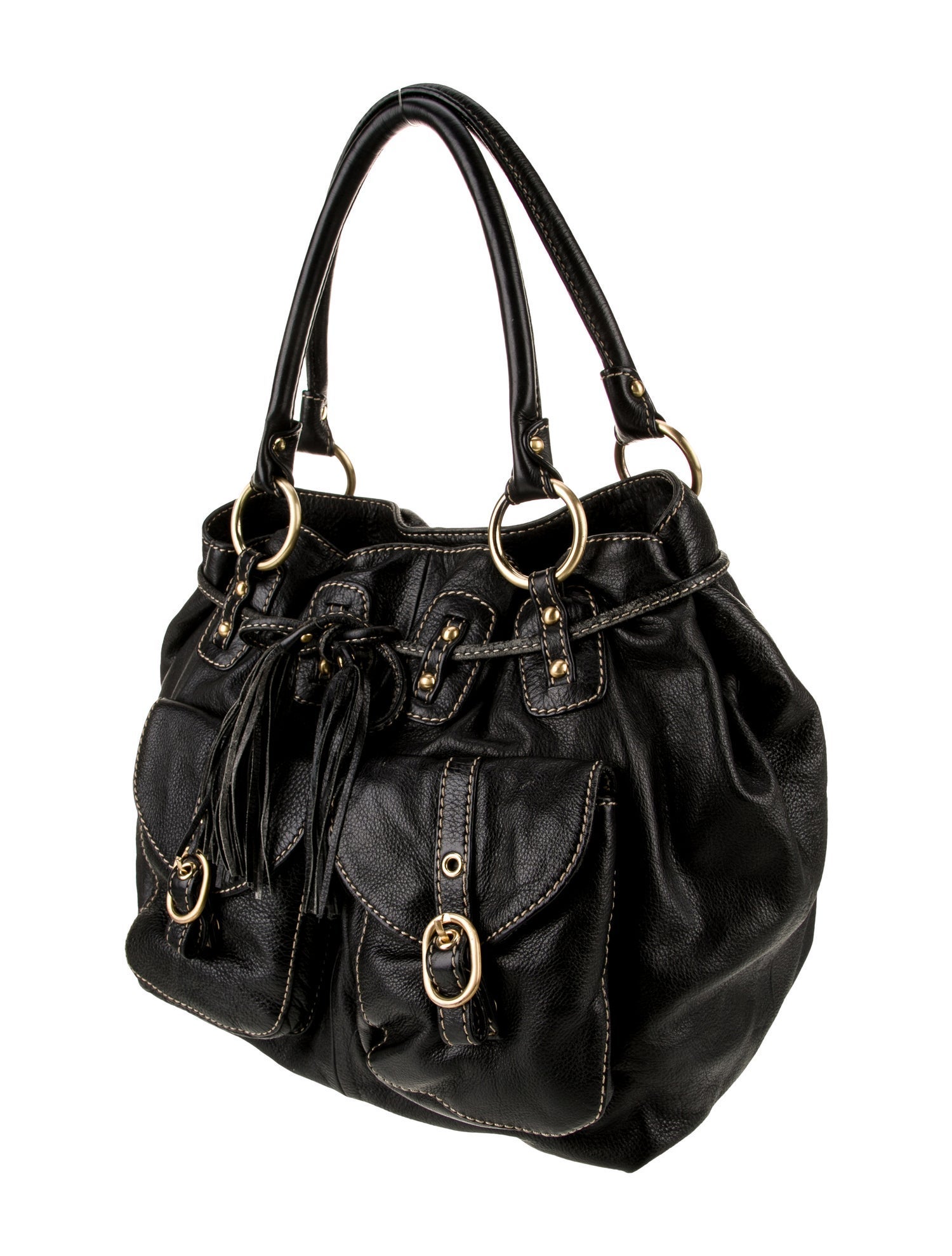 Barney's New York Leather Bucket Bag