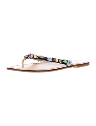 Barney's New York Leather Printed Slides