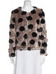 Barney's New York Faux Fur Polka Dot Print Faux Fur Jacket