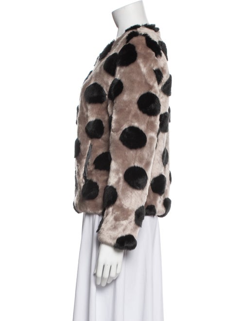 Barney's New York Faux Fur Polka Dot Print Faux Fur Jacket