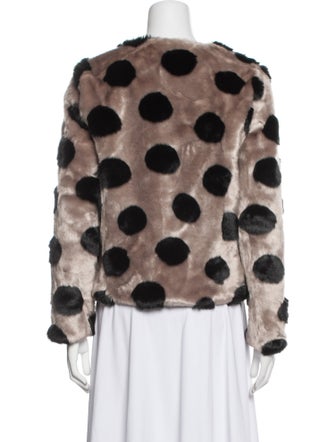 Barney's New York Faux Fur Polka Dot Print Faux Fur Jacket