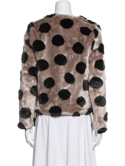 Barney's New York Faux Fur Polka Dot Print Faux Fur Jacket