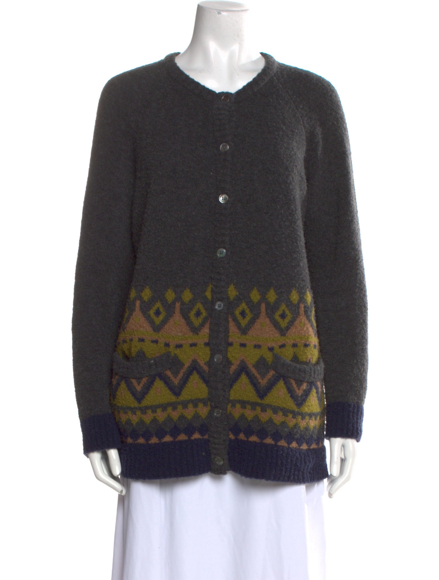 Barney's New York Merino Wool Printed Sweater