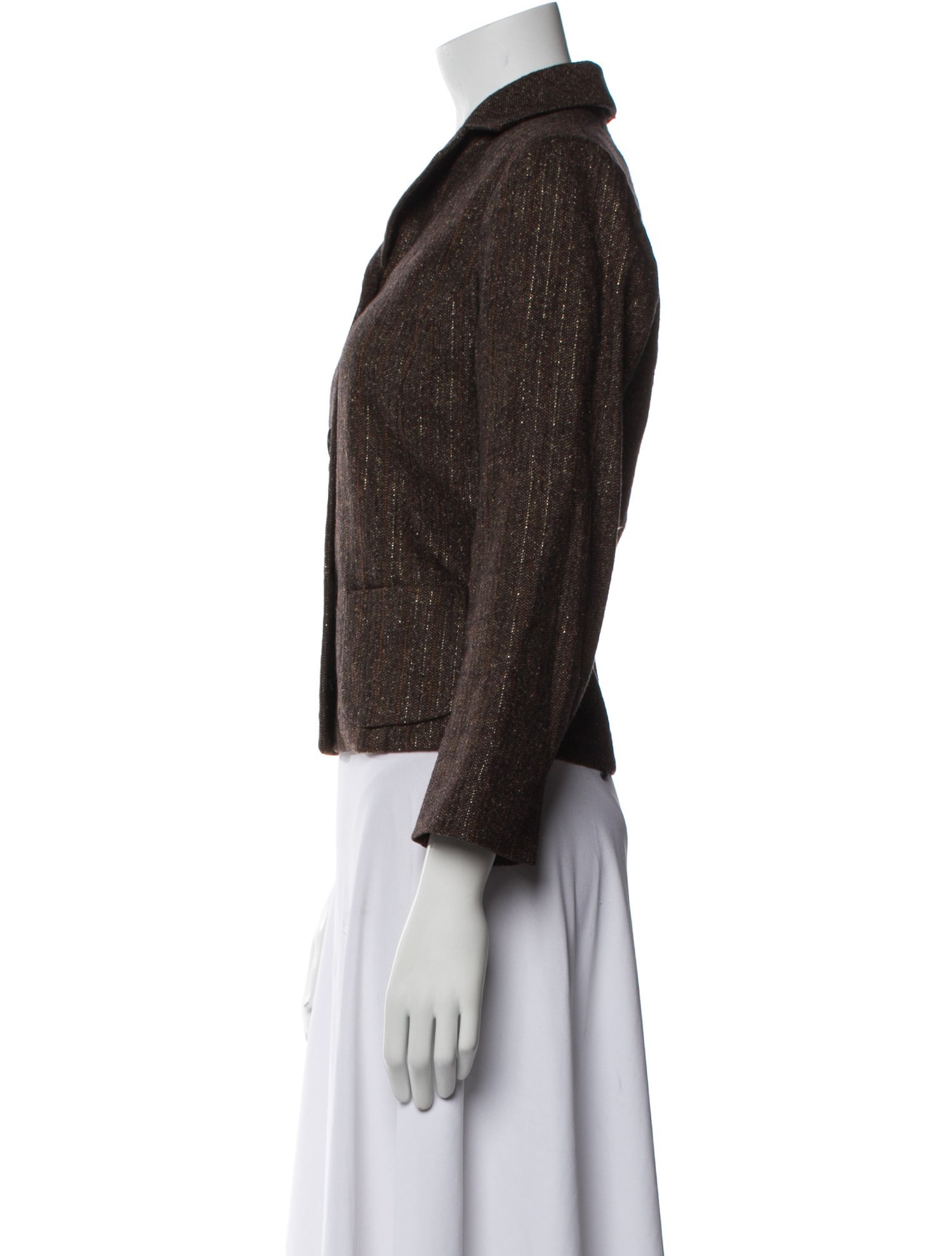 Barney's New York Virgin Wool Tweed Pattern Blazer