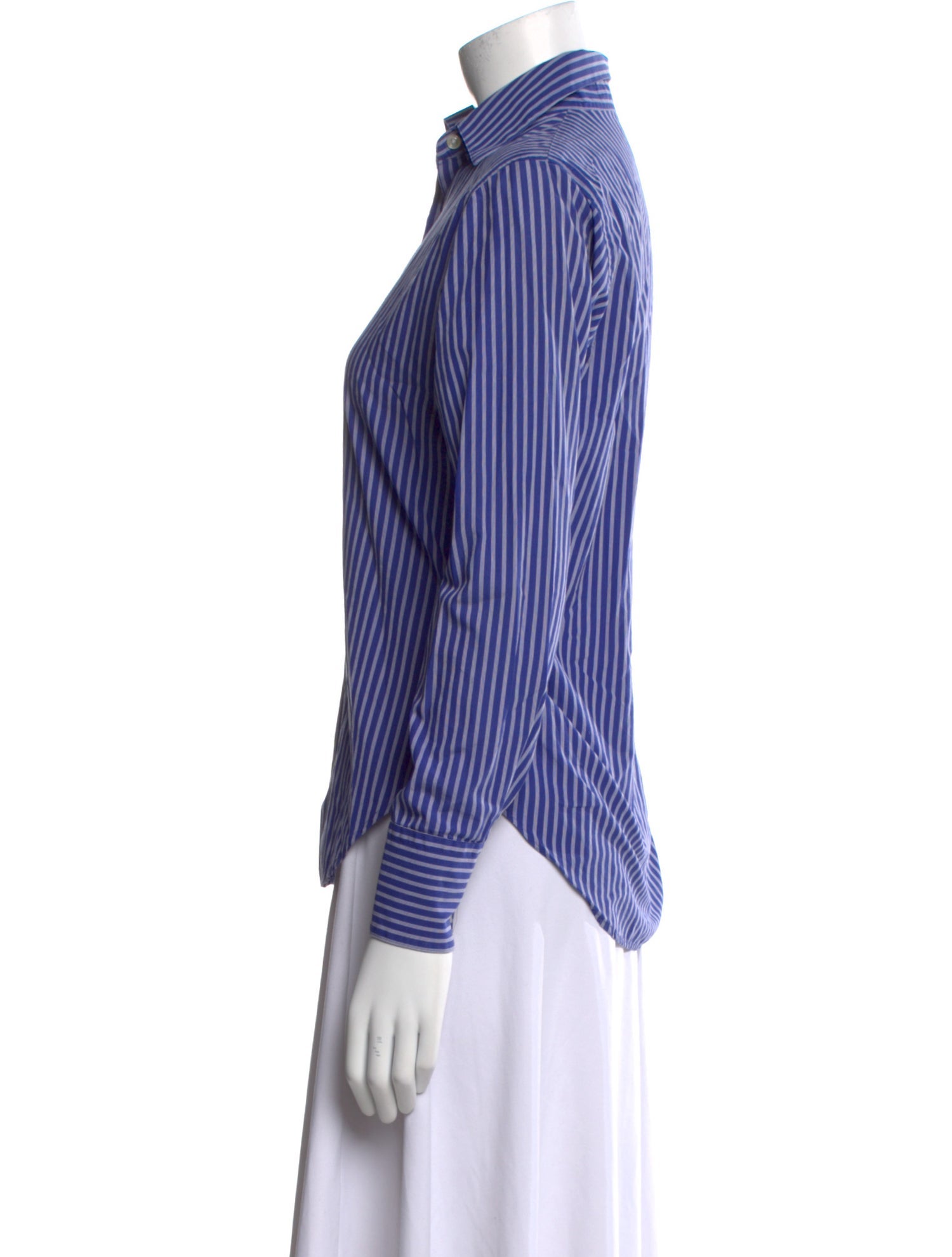 Barney's New York Striped Long Sleeve Button-Up Top