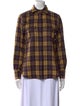 Barney's New York Wool Plaid Print Button-Up Top
