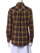 Barney's New York Wool Plaid Print Button-Up Top