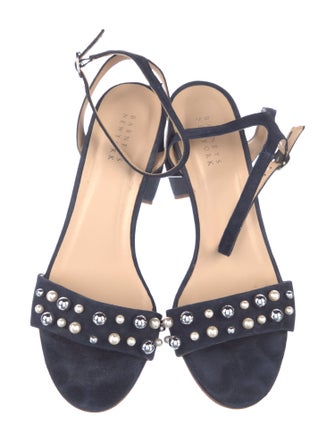 Barney's New York Suede Beaded Accents Sandals