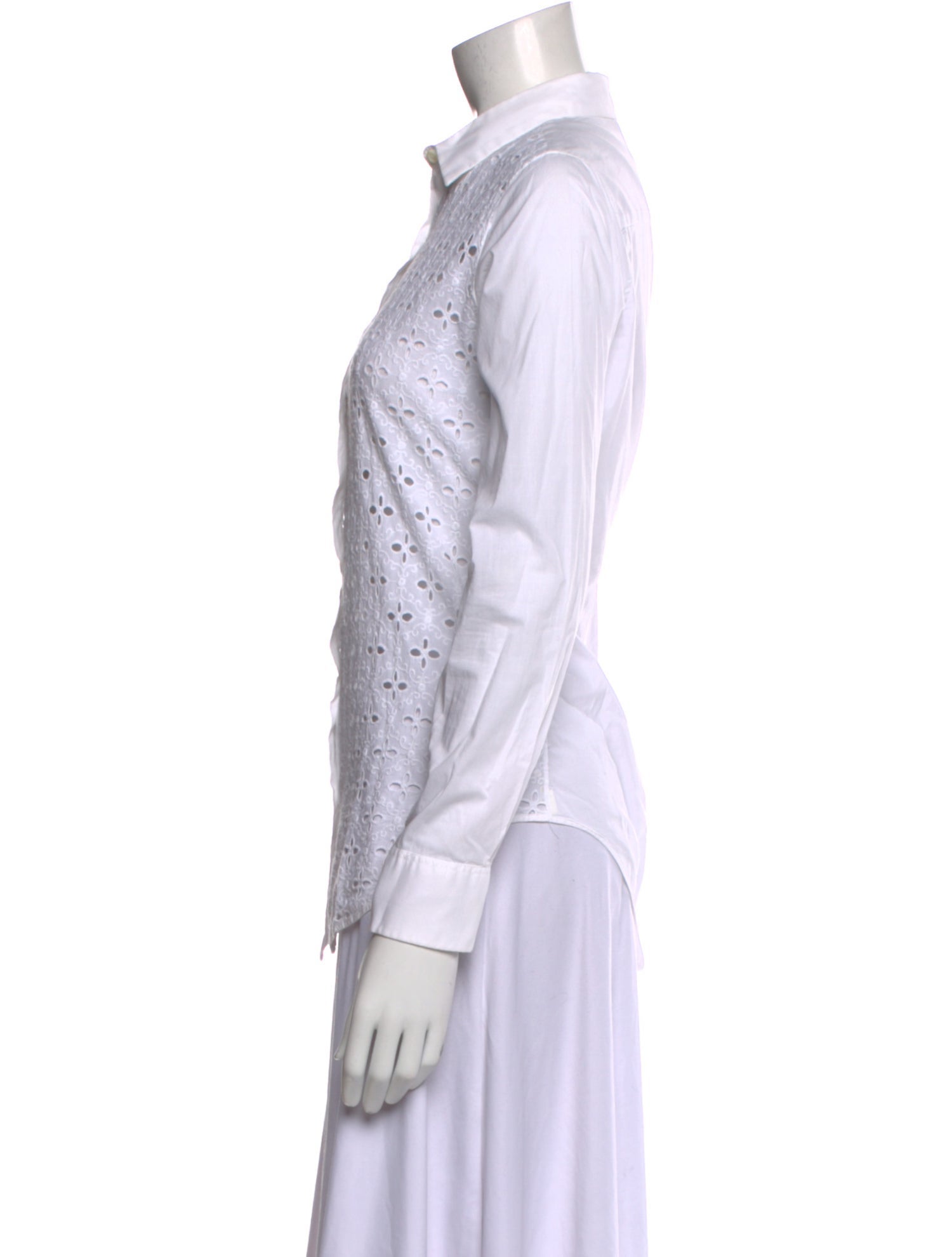 Barney's New York Printed Long Sleeve Button-Up Top