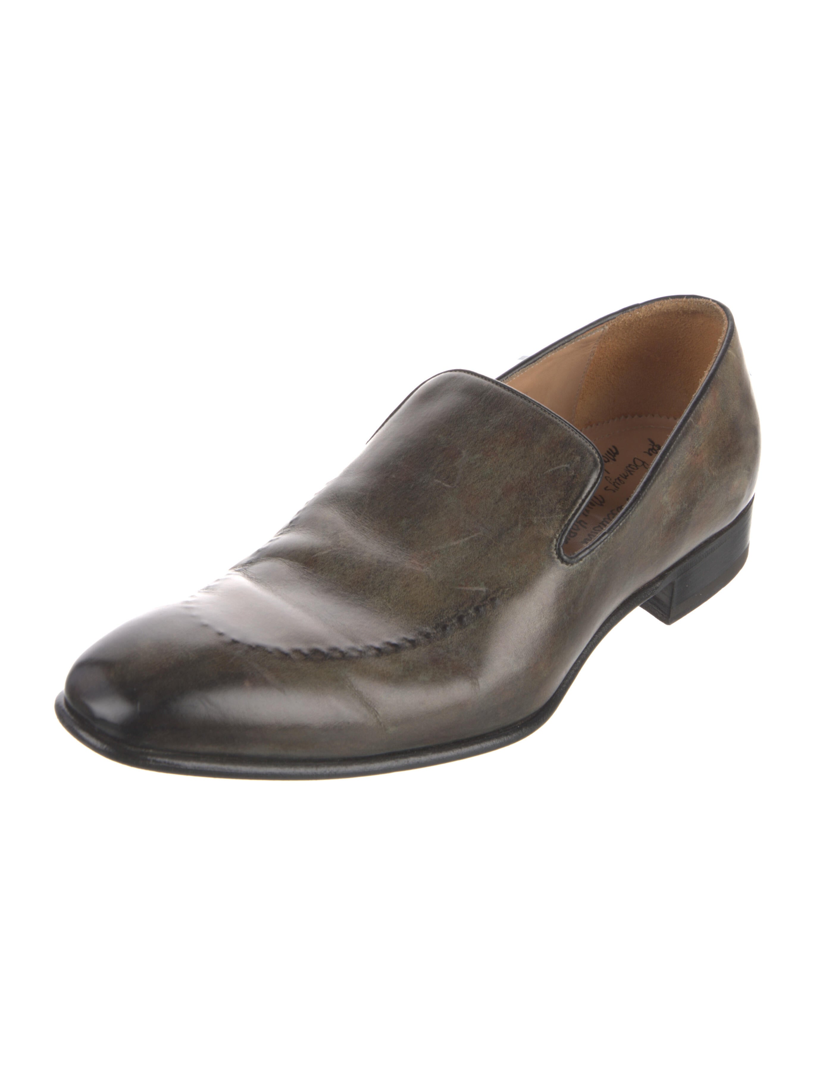 Barney's New York Leather Distressed Accents Dress Loafers