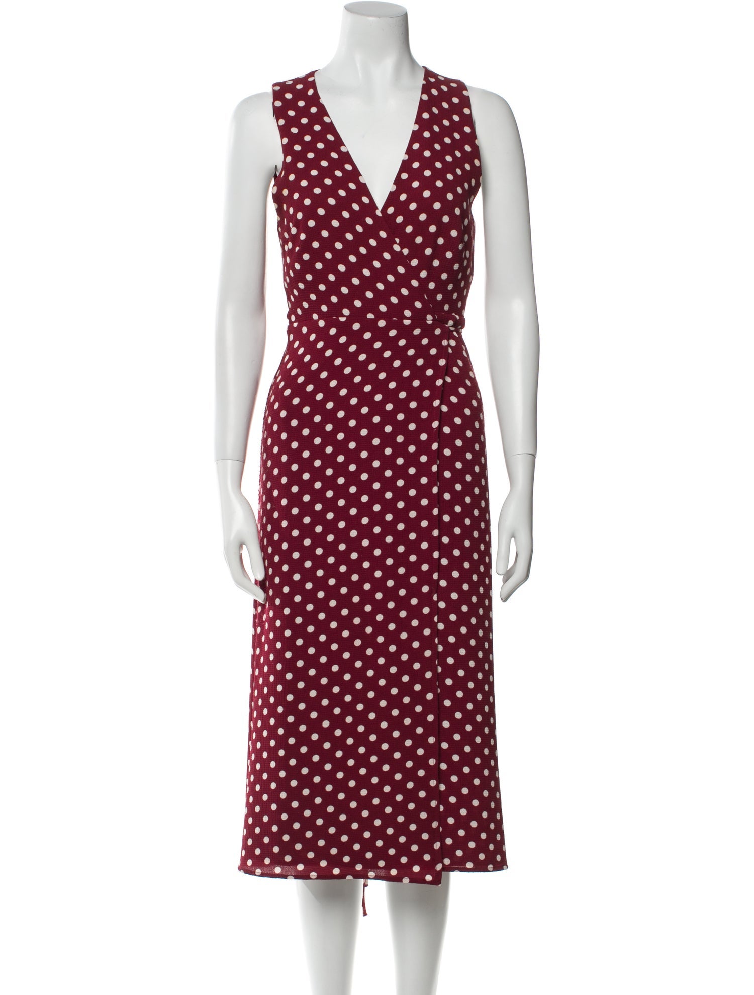 Barney's New York Polka Dot Print Midi Length Dress