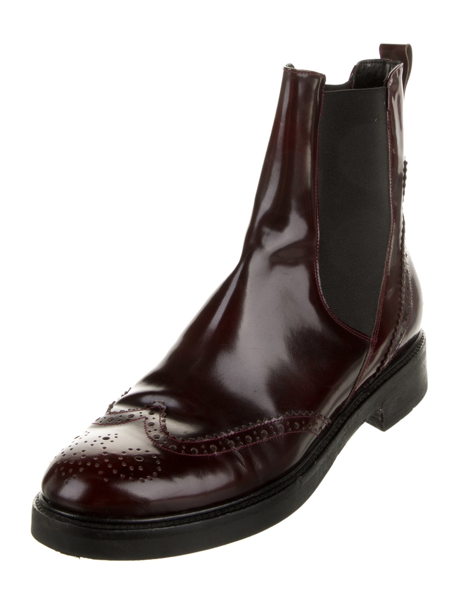 Barney's New York Leather Colorblock Pattern Chelsea Boots