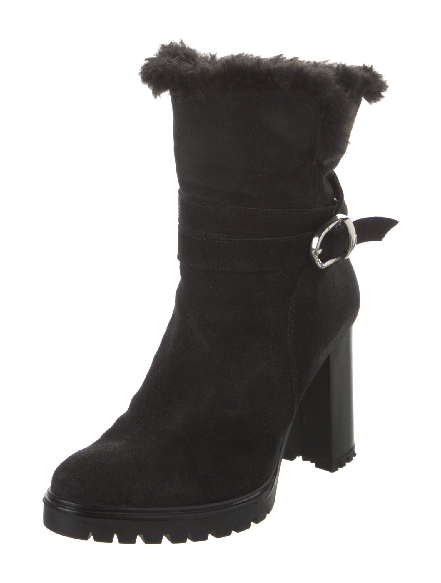 Barney's New York Suede Fur Trim Boots