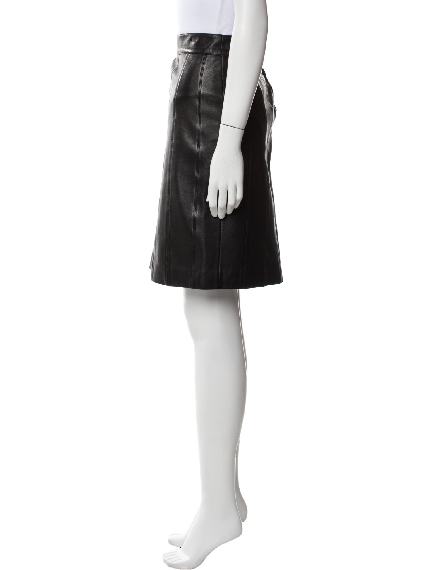 Barney's New York Leather Knee-Length Skirt