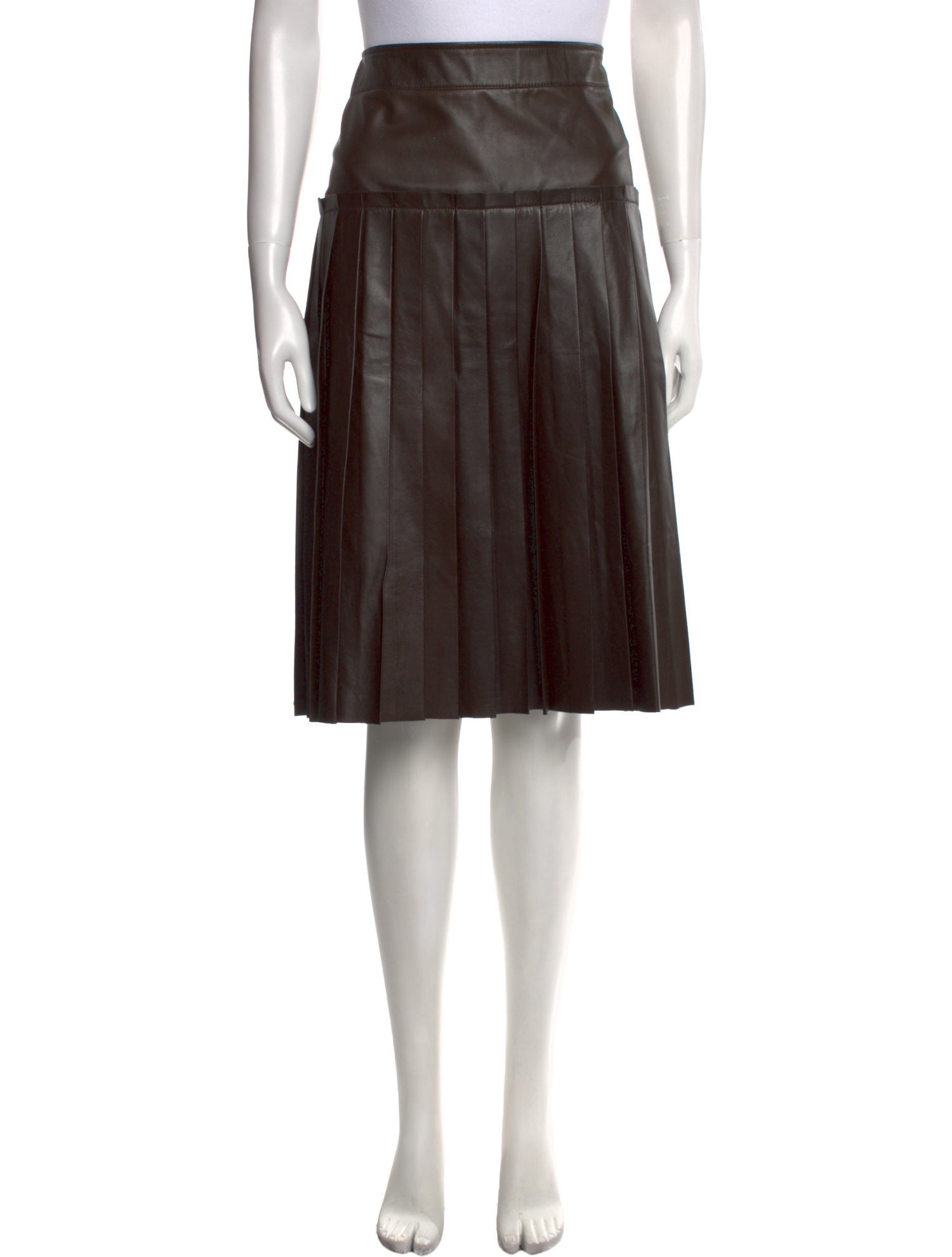 Barney's New York Leather Knee-Length Skirt
