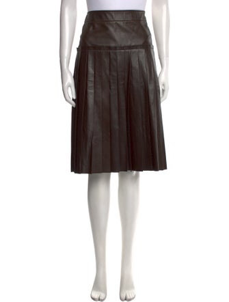 Barney's New York Leather Knee-Length Skirt