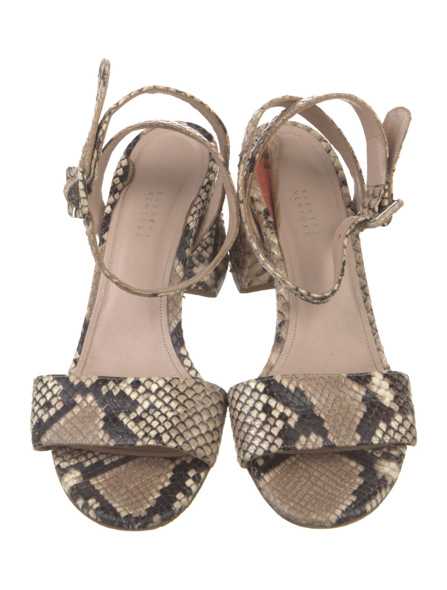 Barney's New York Snakeskin Animal Print Sandals