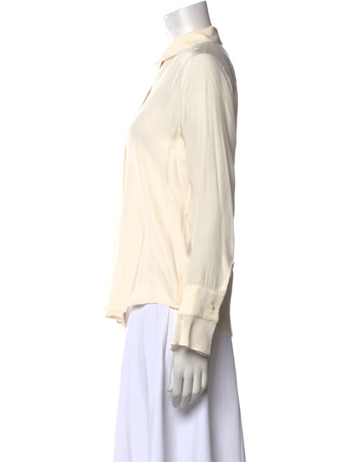 Barney's New York Silk Long Sleeve Button-Up Top