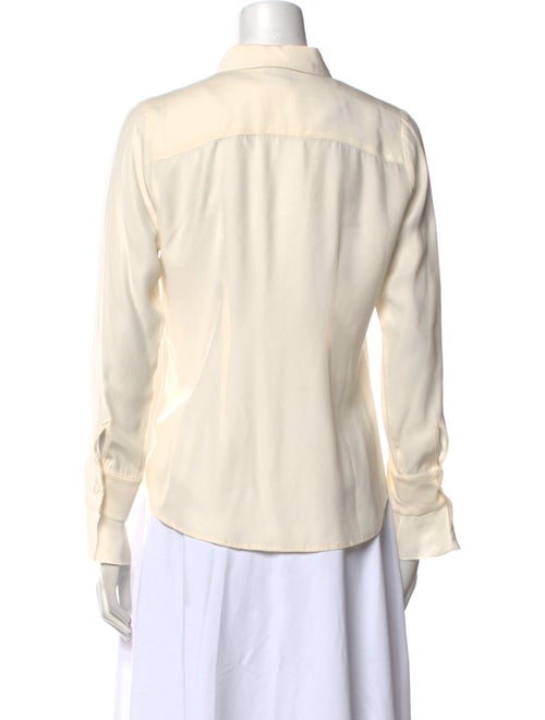 Barney's New York Silk Long Sleeve Button-Up Top